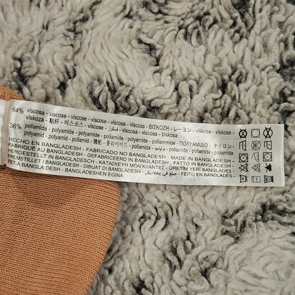 Zara SZ S Ribbed Straight Leg Hi Rise Muted Orange Elastic Waist Pull On Legging - Picture 5 of 11